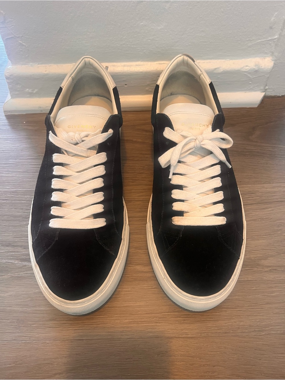 Givenchy Black Suede Low-Top Sneakers with White Accents